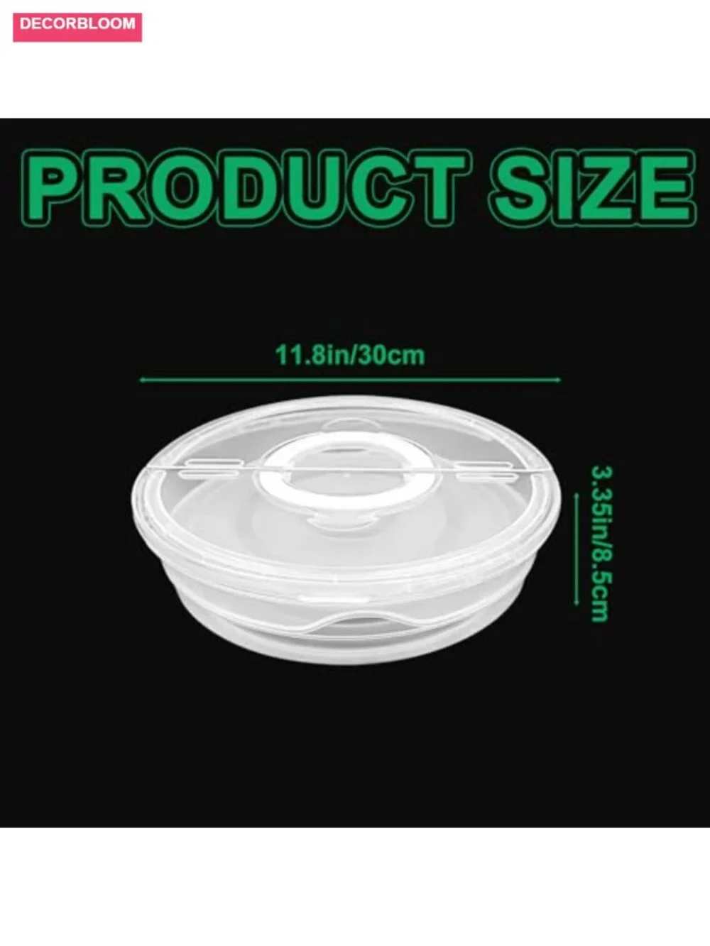 Clear Pie Container with Lid and Handle, 11.5
